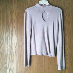 High Neck Cutout Sweater