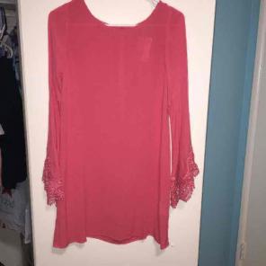Pink nwot long sleeve boho dress