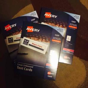NEW Avery large embossed tent cards