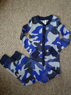 NWOT mini Boden 1 pc blue camo pajama 4Y
