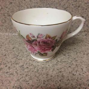 Bone china tea cup pink roses