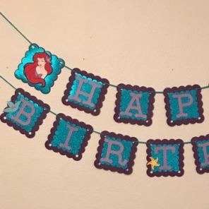 Ariel Happy Birthday Banner - New