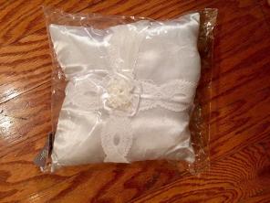 BRAND NEW 9"x9" White Satin Floral Pillo