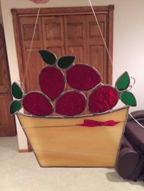 Stained Glass Basket Of Strawberries