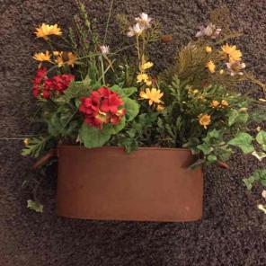 Tin bucket with spring floral