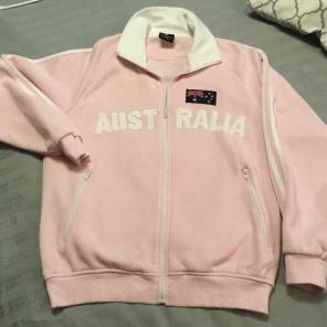 Pastel pink zip front sweatshirt jacket