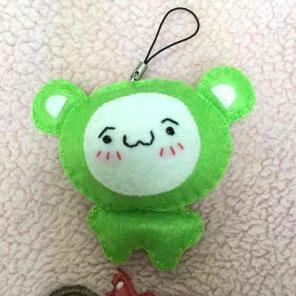 Handmade felt fabric green bear