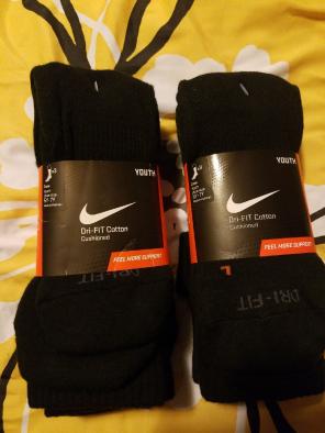 Nike DRI-FIT youth crew socks 5y-7Y