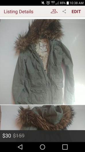 Hollister lined parka