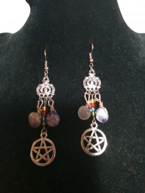 ⛤Pentacle Amethyst Earrings
