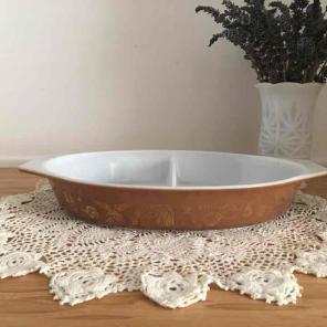 Pyrex Early American Divided Dish
