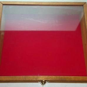 Large Wood Display Glass Top Box Case