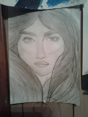 Strong woman drawing