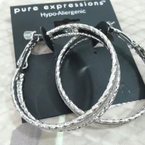 Hypoallergenic Silver Tone Hoop Earring