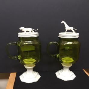 Drinking Jars With Animal Lids