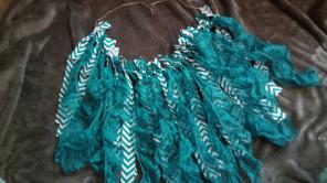 Teal and white 4 foot banner