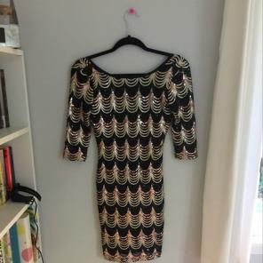 Black And Gold Tight Semi/hoco Dress