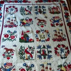 VINTAGE PRIMITIVE HAND STITCHED QUILT
