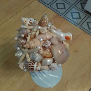 Seashell beach theme bridal bouquet