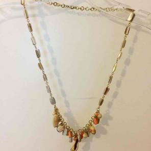Long stone and seashell necklace