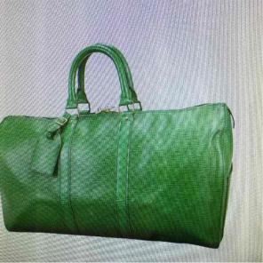 Auth Louis Vuitton green EPI luggage bag
