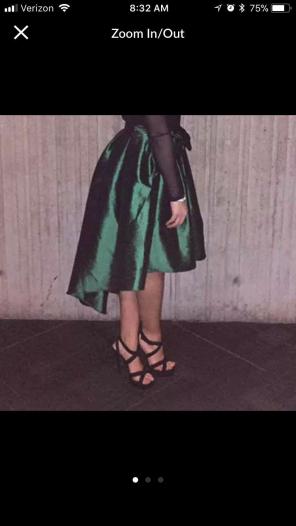 Dressy Green High Low Holiday Skirt