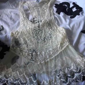 sleeveless cover up lace