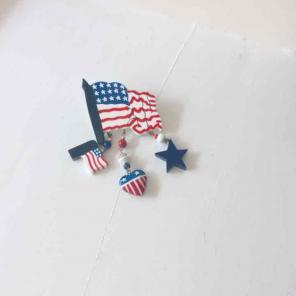 USA Flag Brooch Patriotic