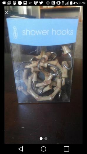 Bamboo looking shower hooks