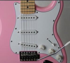 Pink electric guitar