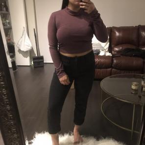 Women's m Long Sleeve Crop Top