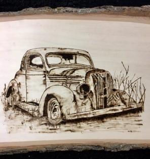 Old Car On Prairie