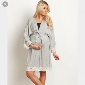 Pink Blush Gray Robe