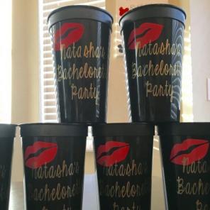 Bachelorette party cups personalised