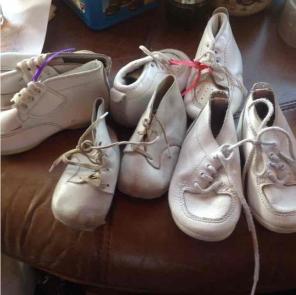 4 pair vintage baby shoes