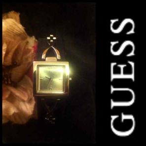 Guess Silver Tone Square Dial Watch