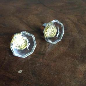 2 Glass Knobs Simply Shabby Chic Dresser