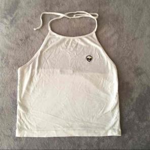 Brandy Melville White Alien Halter Top