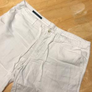 Perry Ellis White Linen Shorts 36