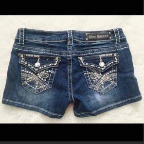 Miss Chic Rhinestone Jean Shorts