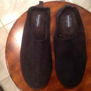 Saddlebred Black Memory Foam Slippers L