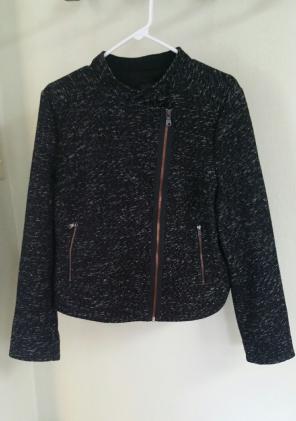 EUC Gap Tweed Black/Gray Moto Jacket L