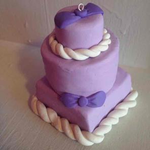 PURPLE WEDDING CAKE MADE FROM CLAY