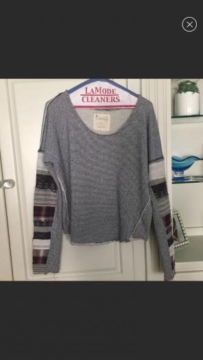 Free People Patchwork Sleeve Sweater