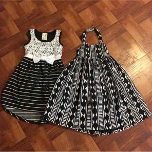 Black and white toddler dresses