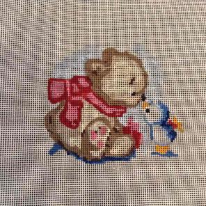 Bears and penguins needlepoint canvas
