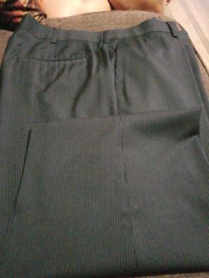 Men's black striped slacks free ship