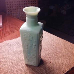 Pretty mint and teal bottle vase vintage