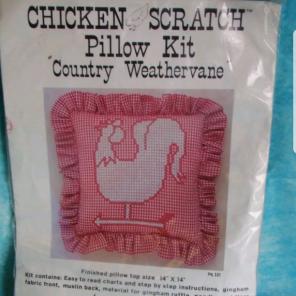 Chicken Scratch Pillow Kit New