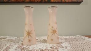 Sugared glass pink starburst atomic vase